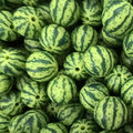15mm Silicone Beads Multi Color Watermelon Pattern 50pcs