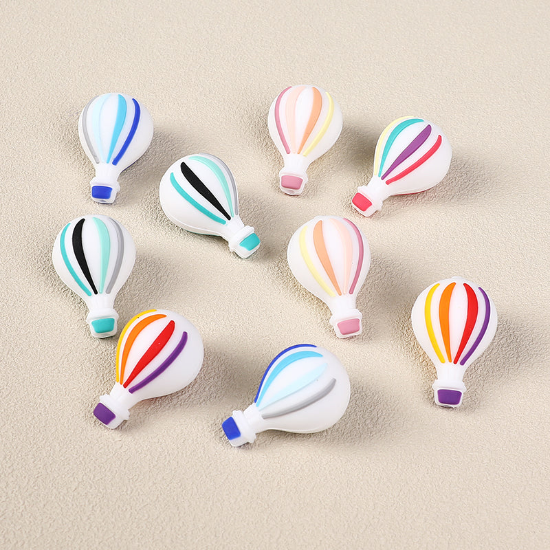 Silicone 3D Focal Beads Hot Air Balloon Rounded Balloon Shape 20pcs 2