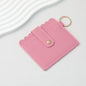 PU Card Holder Keychain Multi Patterned - C6 Deep pink
