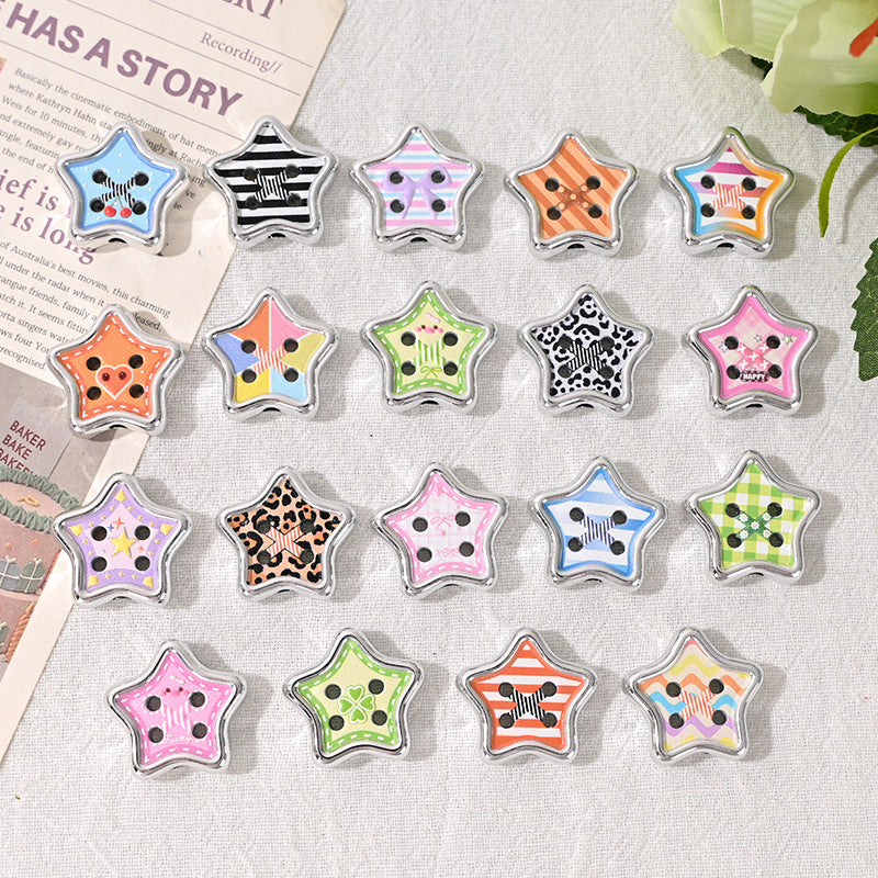 Sweet Star Shaped Acrylic Beads 22mm 10pcs 3