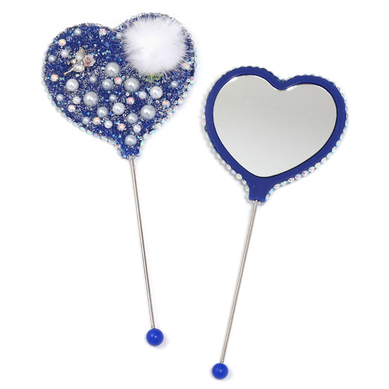 Beadable Heart Shape Handheld Makeup Mirror 24