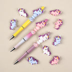 Silicone 3D Focal Beads Unicorn Pastel Colors Curly Manes 20pcs 8