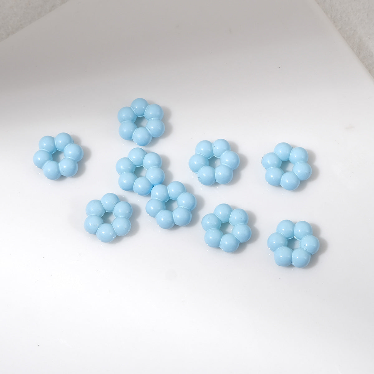 Floral Flower Shape 8mm Acrylic Spacer Beads 50pcs 16