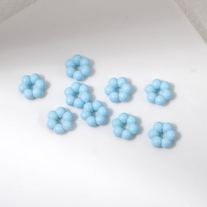 Floral Flower Shape 8mm Acrylic Spacer Beads 50pcs 16
