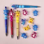 Silicone 3D Focal Beads Pikachu Stitch Purple Bear Text 20pcs 10