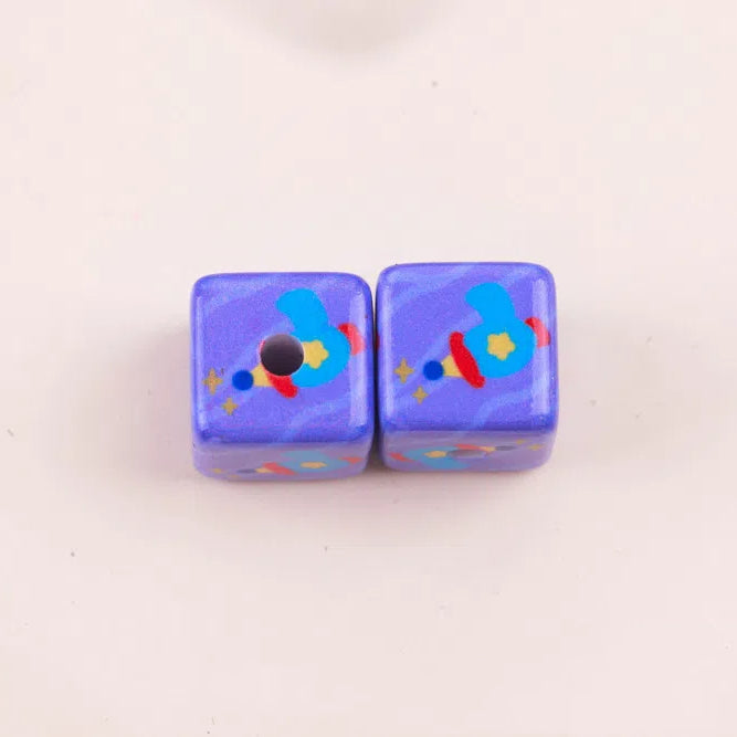Painted Square Acrylic Beads 15mm Toy Story Printed 10pcs 7