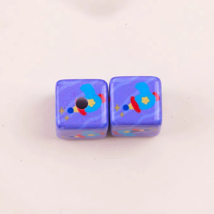 Painted Square Acrylic Beads 15mm Toy Story Printed 10pcs 7