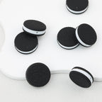 3D Black Cookie Silicone Focal Beads 20pcs