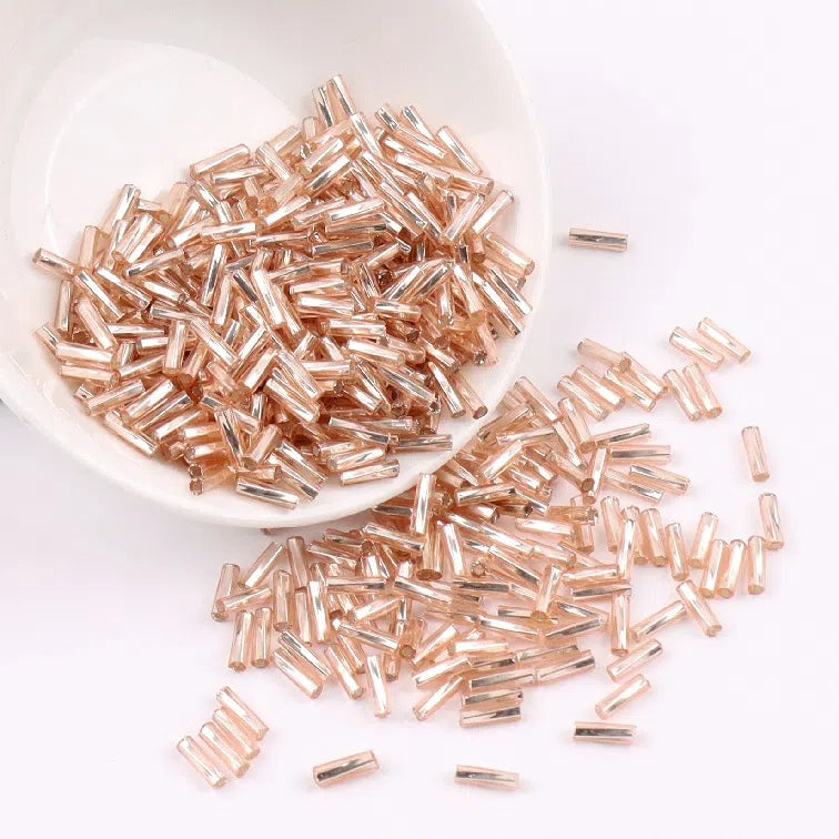 Plating Metallic Color Twisted Bugle Glass Beads 6mm 2500pcs 11