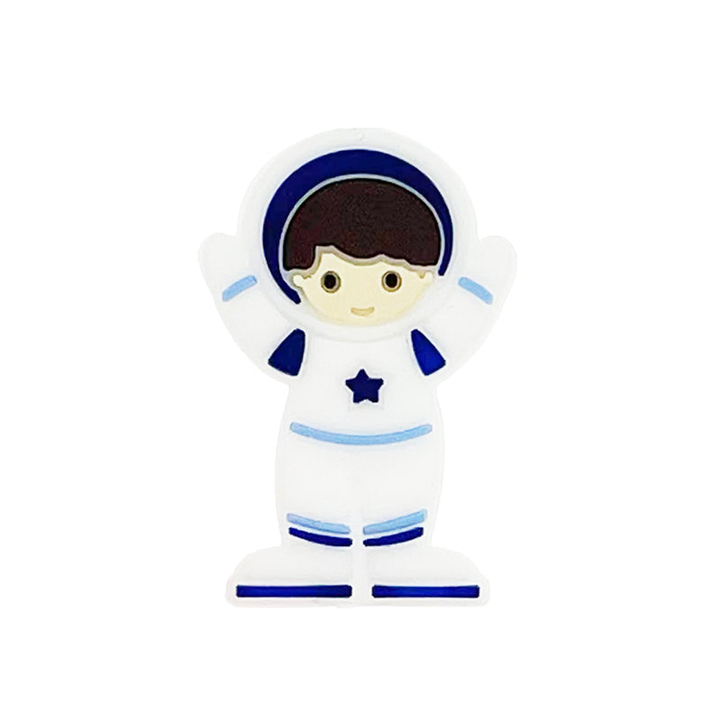 Silicone Focal Beads Astronaut Star Emblem Center 20pcs 3