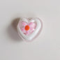 Hand Painted Flower Pattern Heart Enamel Glass Beads 12mm 20pcs 4
