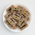 Mother Silicone Focal Beads Leopard Daisy Design 20pcs