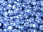 15mm Silicone Beads White Background Blue Flower Print 50pcs