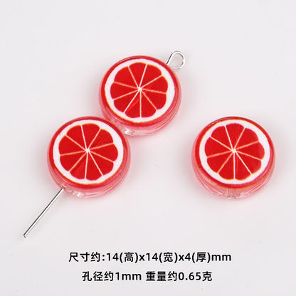Colorful 14mm Round Acrylic Lemon Slice Beads 50pcs 8