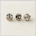 Tibetan Lily Metal Beads 7mm 8mm Antique Silver Tone 100pcs 2