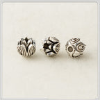 Tibetan Lily Metal Beads 7mm 8mm Antique Silver Tone 100pcs 2