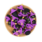 Silicone 3D Focal Beads Halloween Black Imp Witch Hat Stars 20pcs 3