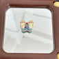 Butterfly Acrylic Beads 25mm Puppy and Penguin Pattern Matte 10pcs 2