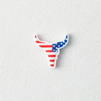 USA Flag Bull Head Silicone Focal Beads Independence Day  20pcs
