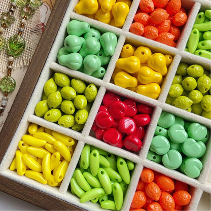 3D Fruit Series Acrylic Beads Playful Glossy Mixed Colors 50pcs 2