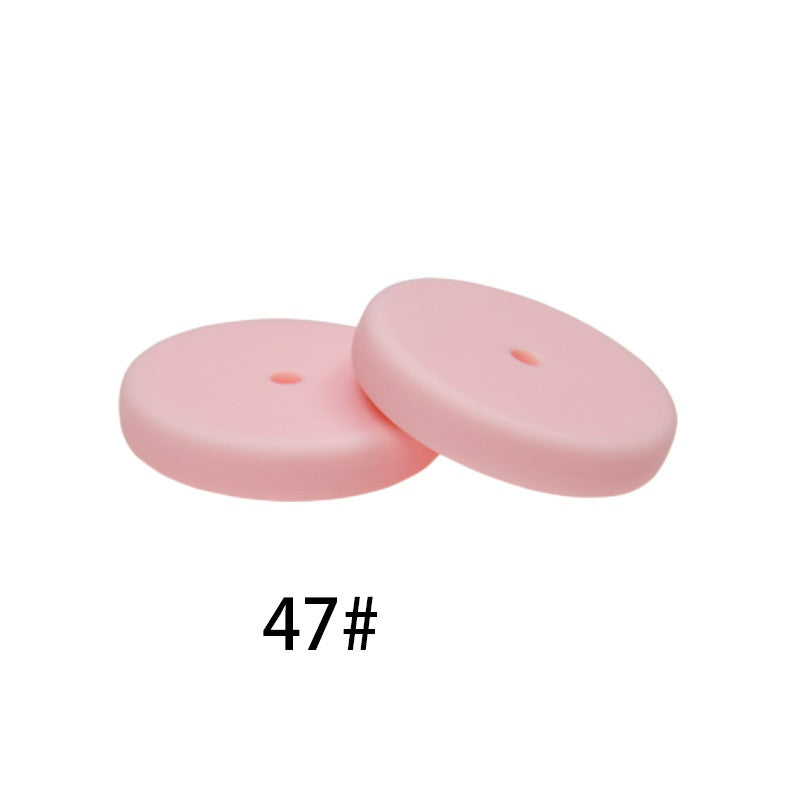 25mm Silicone Beads Flat Coin Spacer Pastel Mix 50pcs 14