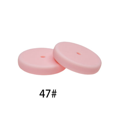 25mm Silicone Beads Flat Coin Spacer Pastel Mix 50pcs 14