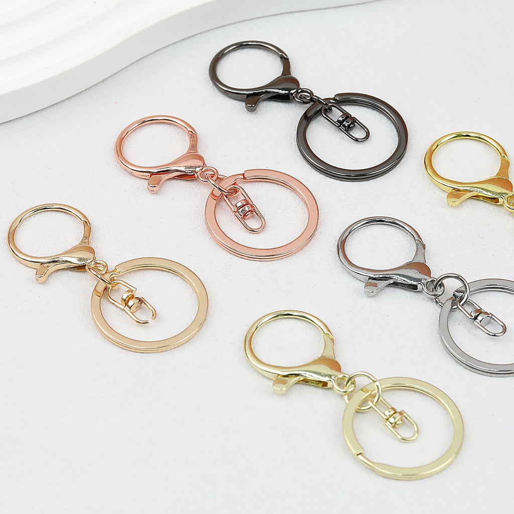 Zinc Alloy Lobster Clasp Keychain Hardware with Split Ring