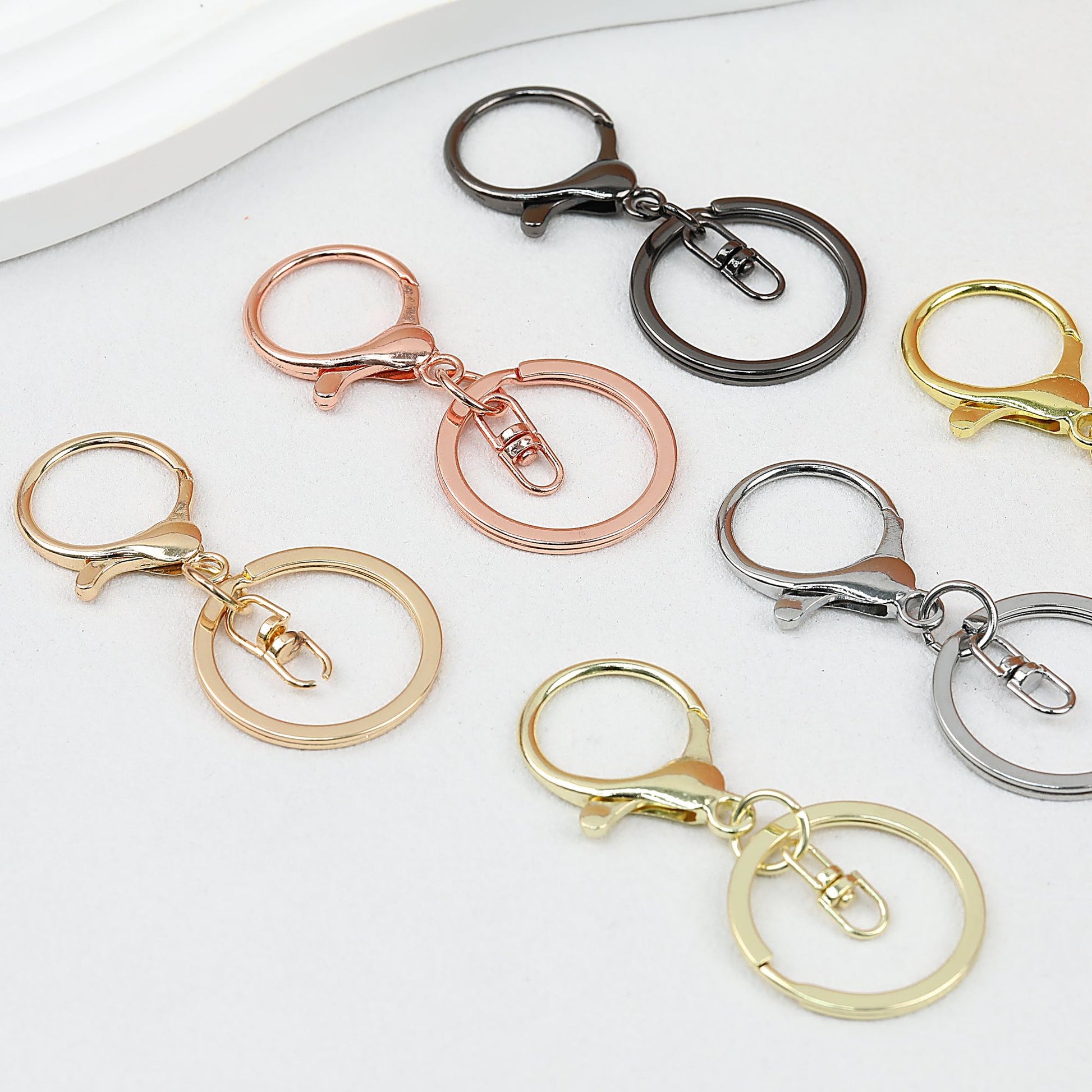 Zinc Alloy Lobster Clasp Keychain Hardware with Split Ring
