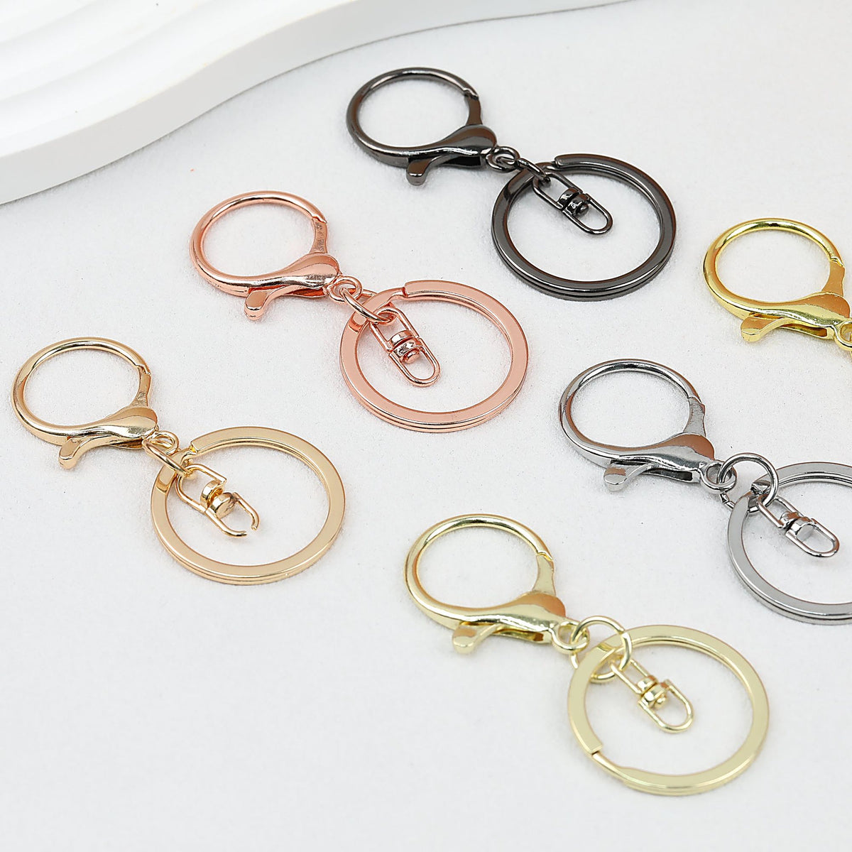 Zinc Alloy Lobster Clasp Keychain Hardware with Split Ring