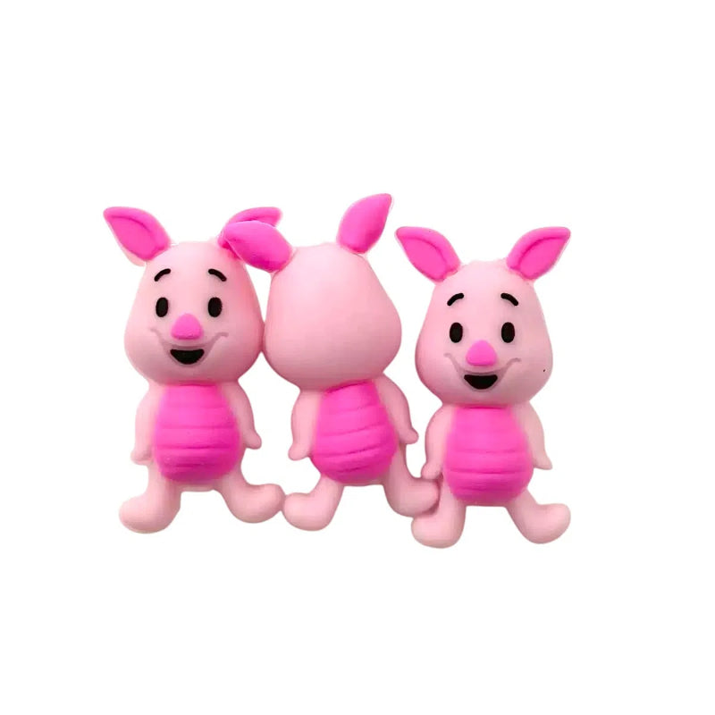 Silicone 3D Focal Beads Piggy Pastel Pink Stance 20pcs