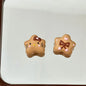 Hand Painted Star Acrylic Beads Colorful Pastel Design 5pcs 6