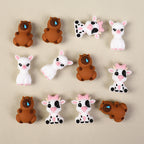 3D Animal Silicone Focal Beads Llama Cow Capybara 20pcs 4