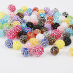 Bubblegum Ball Rhinestone Beads 12mm Multicolor Sparkle 50pcs