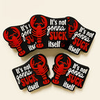 Silicone 3D Focal Beads Red Shrimp With Cheeky Phrase 20Pcs