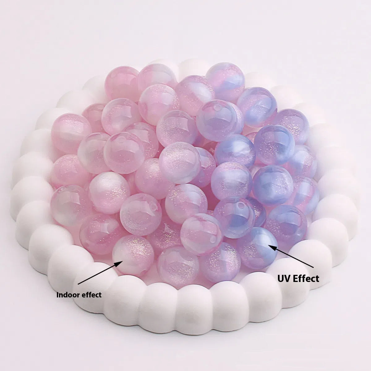 Color Changing Glitter Resin Beads 10/16mm Sparkle Mixed 10pcs 3