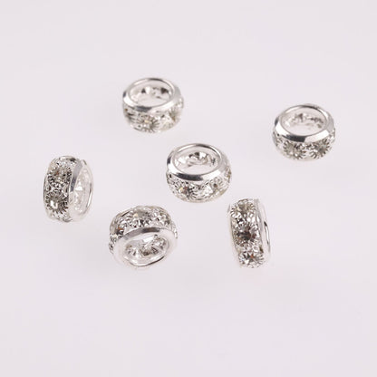 Rhinestone Spacer Beads 12mm Large Hole Gem 50pcs 9
