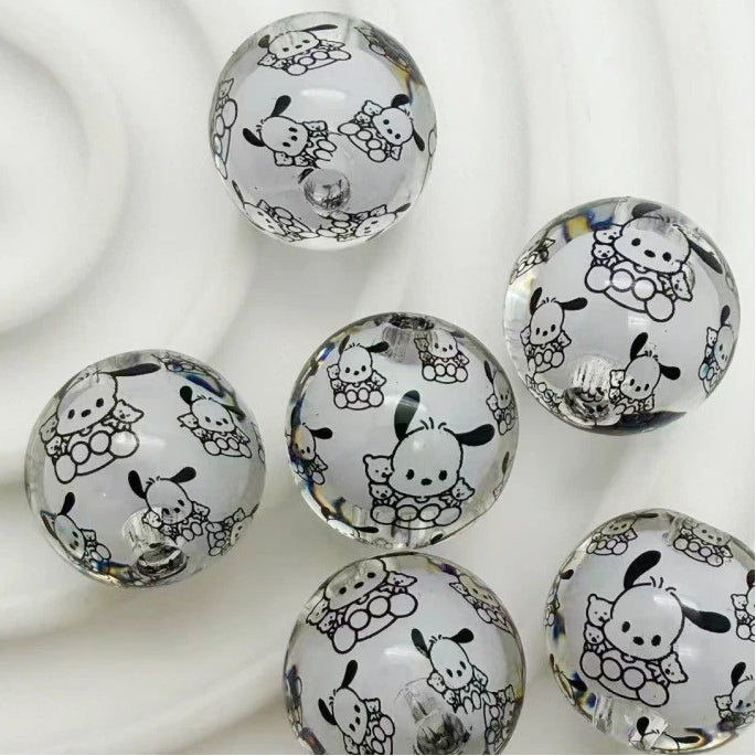 16mm Cute Cartoon Character Acrylic Sago Beads 50pcs 8