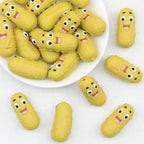  3D Silicone Focal Beads Mustard Yellow Cucumber 20pcs