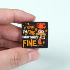 Silicone Focal Beads Anxiety Mouse I'm Fine Text Design 1 Piece 6