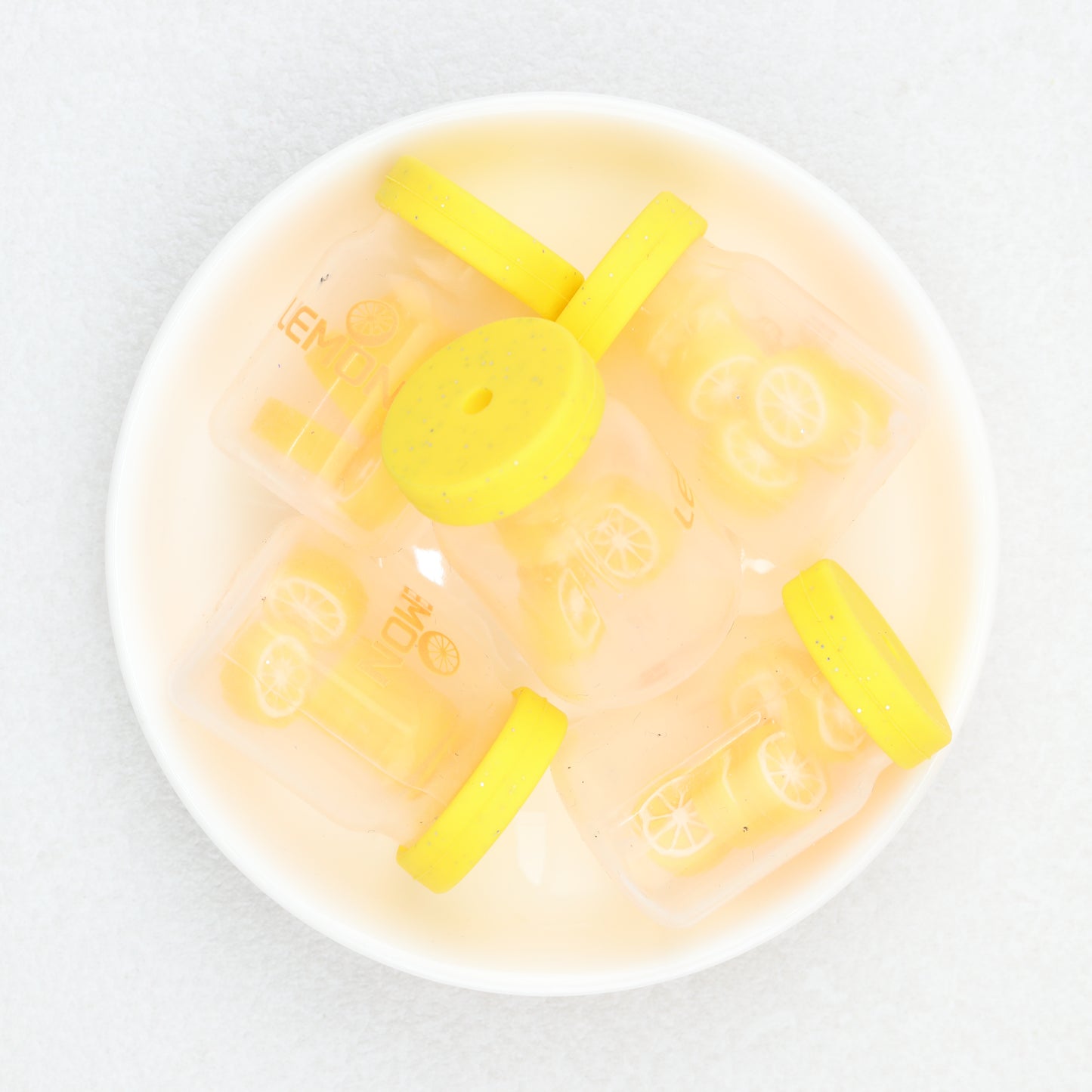 3D Daisy Orange Ice Cream Glitter Bottle Silicone Focal Beads 10pcs 6