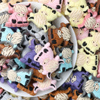 Highland Cow Silicone Focal Beads Colorful 20pcs