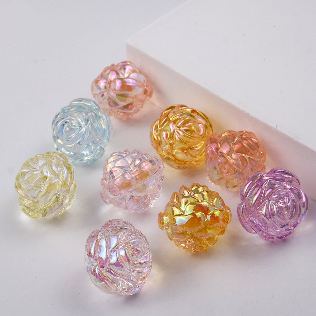 Transparent UV Plating Rose Acrylic Beads 20mm Shaped 50pcs 11