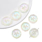 Flat Round Acrylic Beads 23mm Iridescent Puppy Wreath Design 8pcs 11