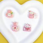 Plating Cute Bunny Donut and Envelope Resin Beads Glossy Pastel 10pcs 4