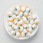 3D Green Scarf Little White Duck Silicone Focal Beads 20Pcs  2