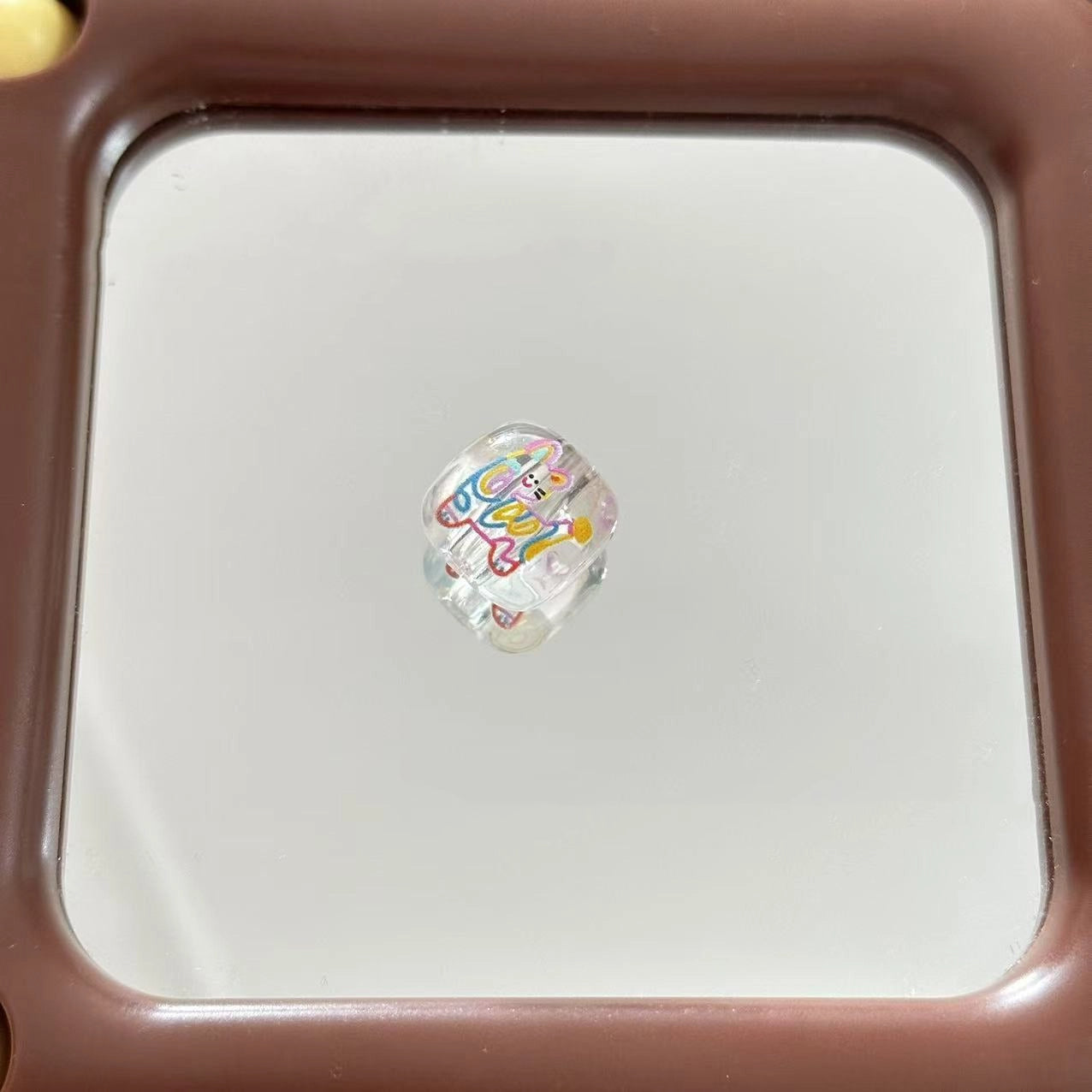Clear Square Acrylic Beads 16mm Puppy and Kitten Pattern 10pcs 13