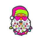 Silicone Focal Beads Pink Heart Eyes Santa Claus Neon Accents Sparkling Details