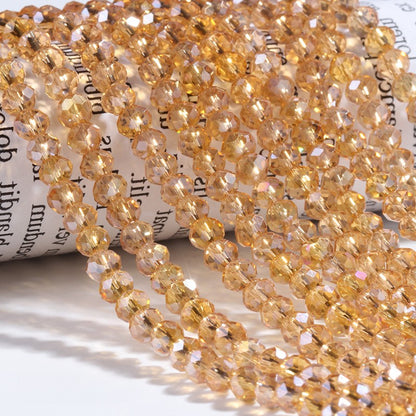 Electroplated Flat Glass Beads 8mm Colorful Mixed 10 Strands 8