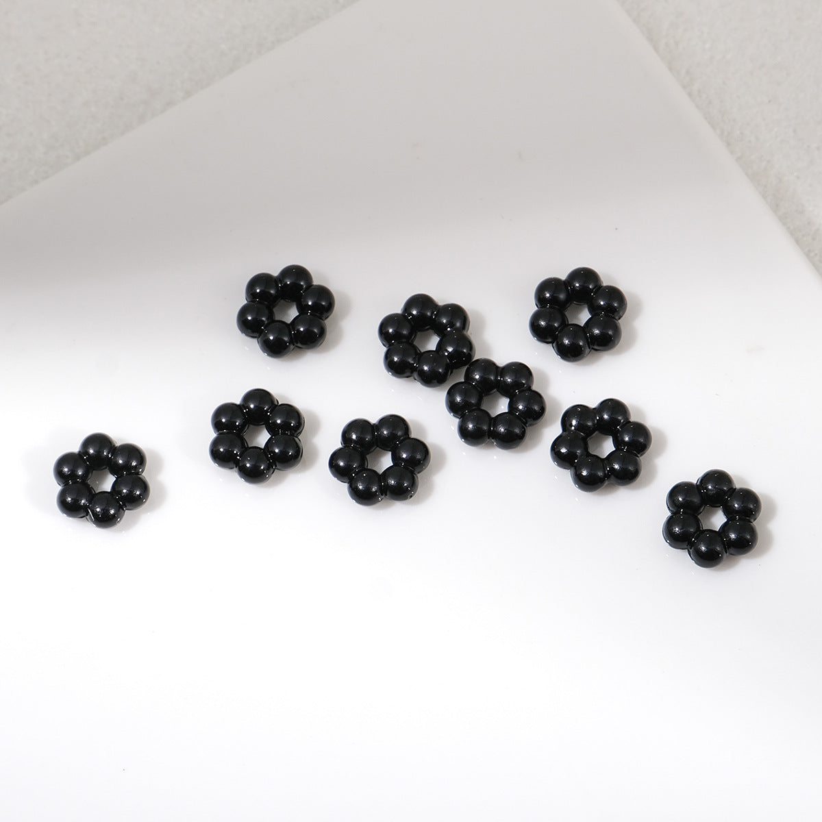 Floral Flower Shape 8mm Acrylic Spacer Beads 50pcs 10