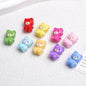 Cartoon Printed Teddy Bear Acrylic Beads 16mm Colorful Mixed 50pcs 2